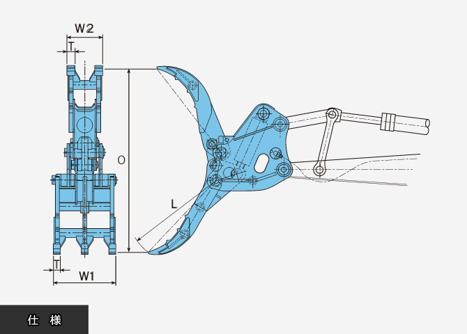 油圧L型アイアンクロー仕様